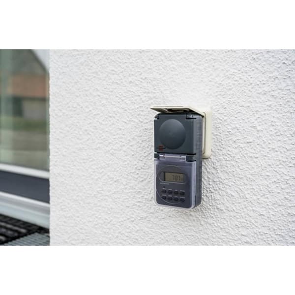 Brennenstuhl 1506706 Kopplingsur digital Veckoprogram IP44 PÅ/AV-program, Sommar-/Vintertidomställning, Slumpfunktion
