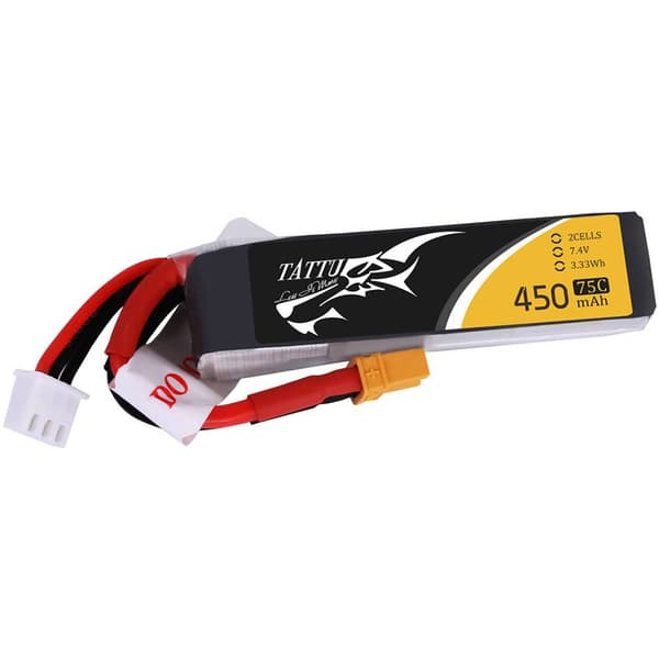 Tattu RC Batteripack (LiPo) 7.4 V 450 mAh Antal celler: 2 75 C Softcase XT30