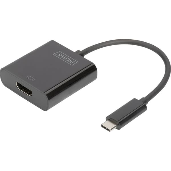 Digitus Skärm Adapter [1x USB-C® hane - 1x HDMI hona] DA-70852 15.00 cm Svart