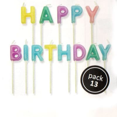 Happy Birthday Pastellfärger Tårtljus