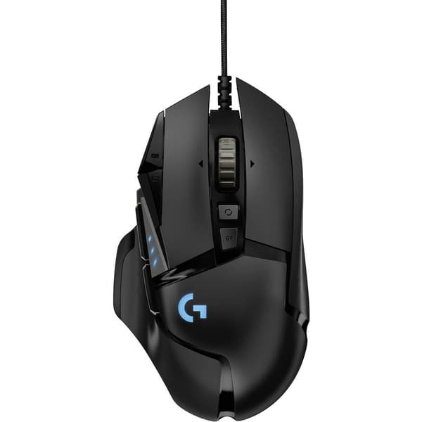 Logitech Gaming G502 HERO Gaming-mus USB Optisk Svart 11 Knappar 25600 dpi Upplyst, Viktreduktion, Integrerat profilmin Svart