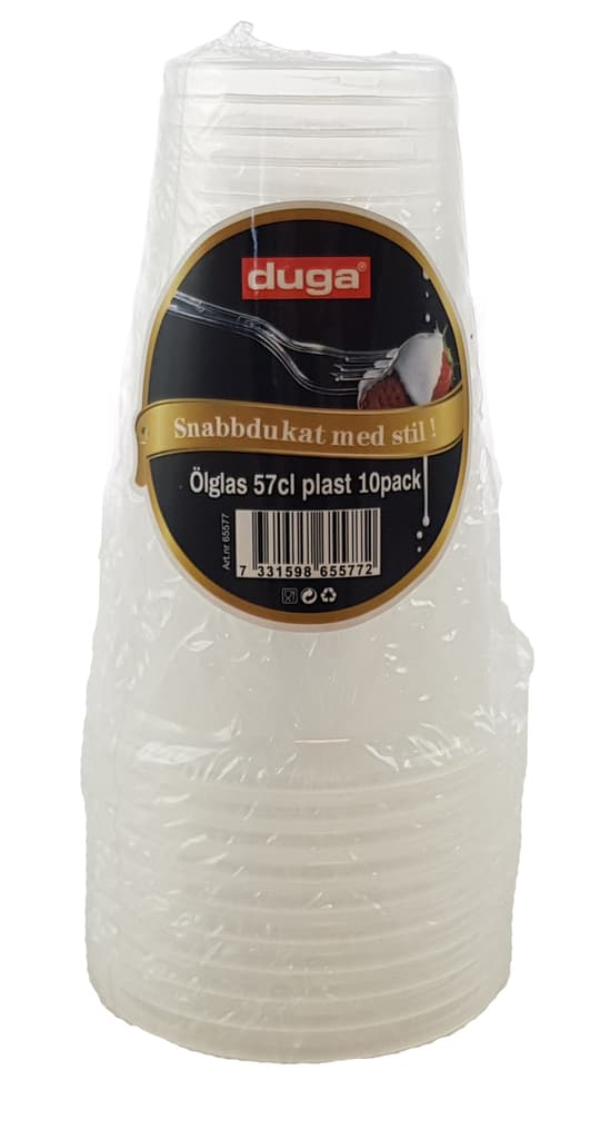 DUGA Ølglas 30-pack 57cl engangsplast