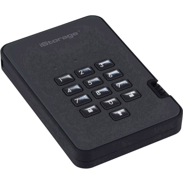 iStorage diskAshur 2® Extern hårddisk 2.5 USB 3.2 Gen 2 Svart IS-DA2-256-1000-B