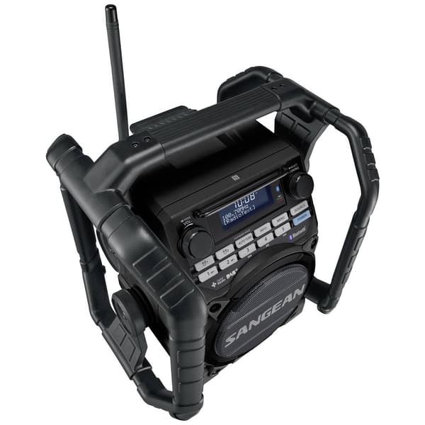 Byggarbetsradio Sangean U-4 DBT+ DAB+, FM Batteri-laddningsfunktion, uppladdningsbart, Vattentät, Stötsäker Svart