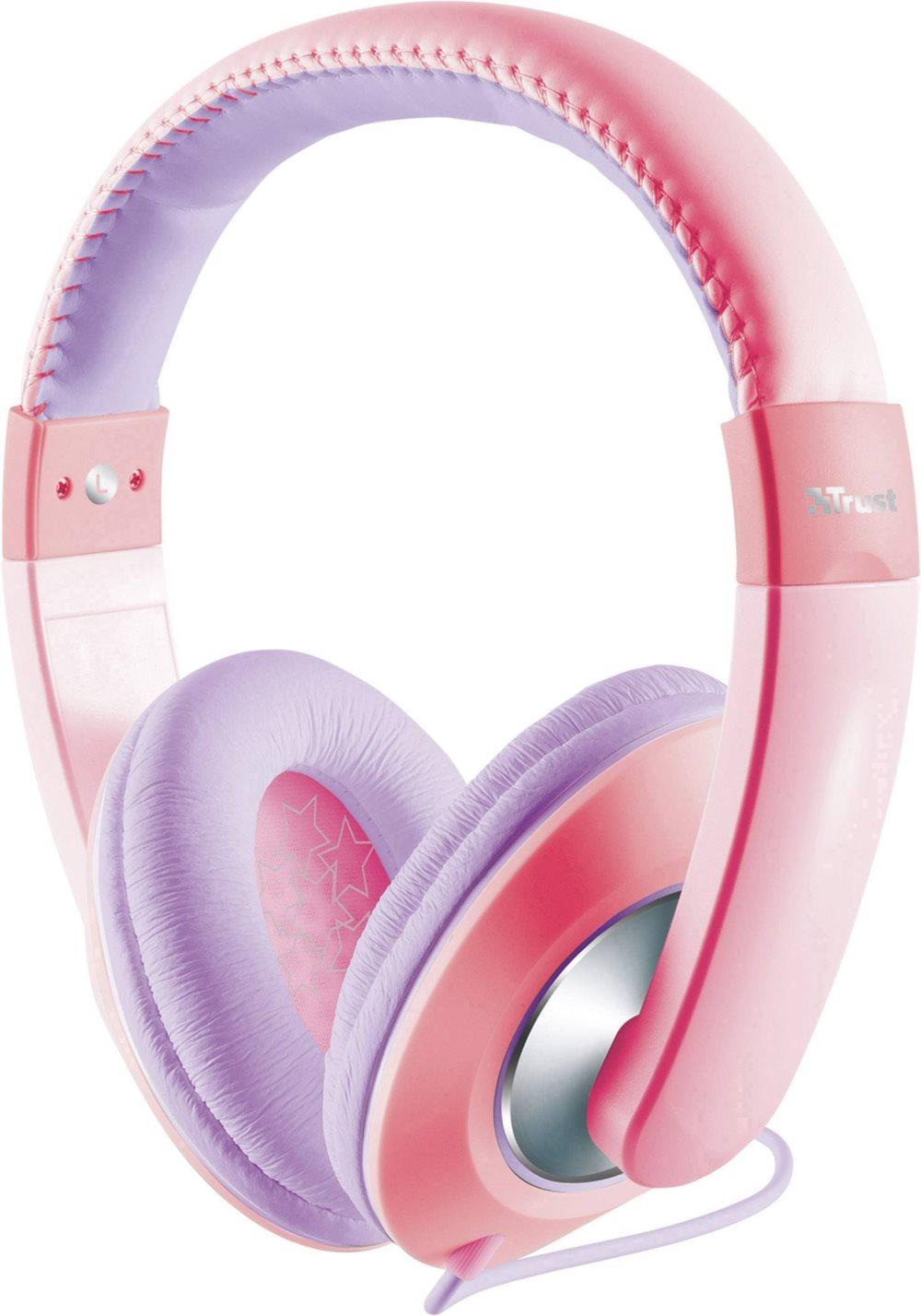 Trust Sonin Brn Over Ear hovedtelefoner Over-ear Lydstyrkebegrænsning, Lydstyrkeregulering Pink, Lilla