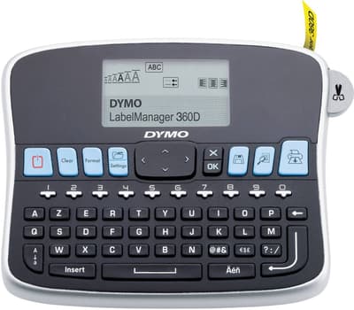 DYMO LabelManager 360D / FR-BE-CH Labelprinter Velegnet til skriftbånd: D1 6 mm, 9 mm, 12 mm, 19 mm