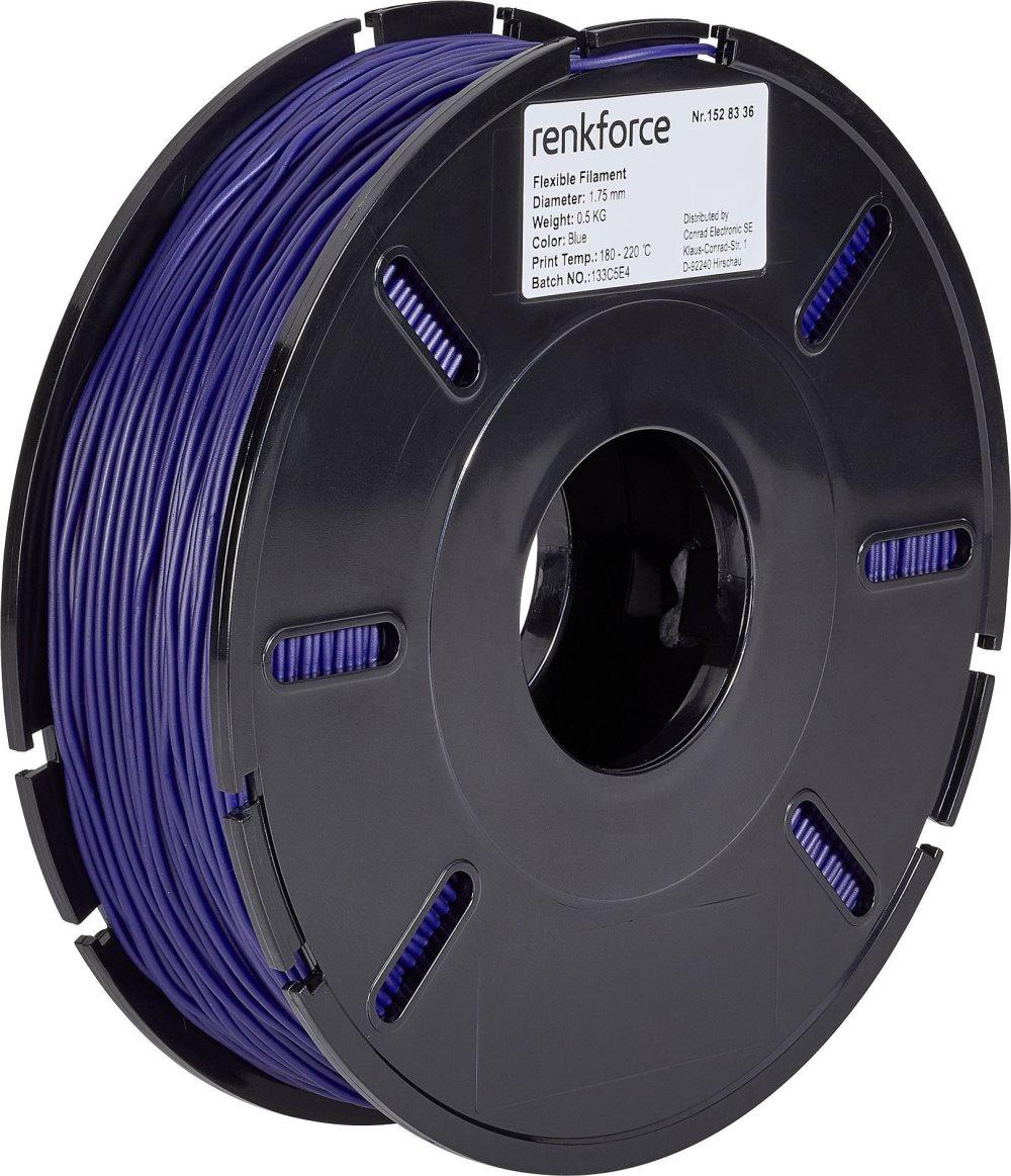 Filament Renkforce Fleksibelt gldetråd 1.75 mm Blå 500 g