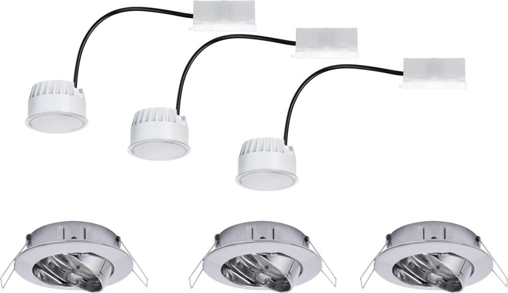 Paulmann Coin 93982 LED-indbygningslys Sæt med 3 stk. 20.4 W Krom