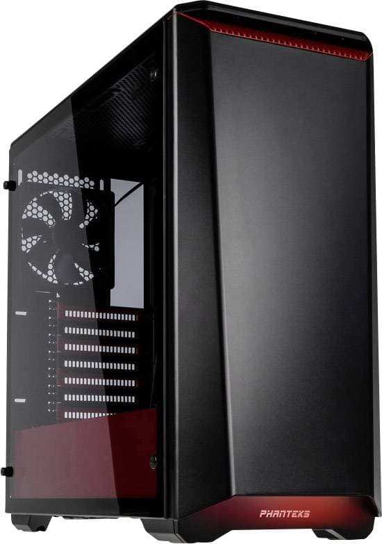 Phanteks P400S Midi-tower PC-kabinet Sort, Rd 2 forudinstallerede blæsere , Egnet til AIO vandkling , Isoleret , Siderude , Stvfilter , Værktjsfri