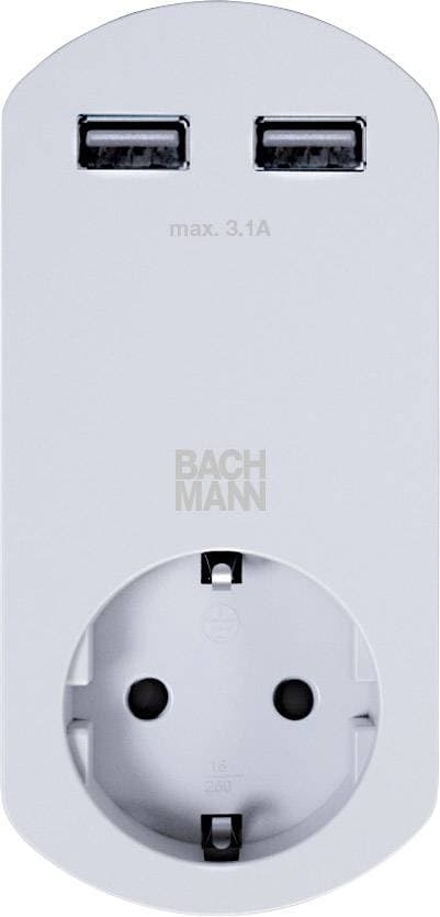 Bachmann 919.024 4953445 USB-oplader Stikdåse Udgangsstrm max. 3400 mA 2 x USB