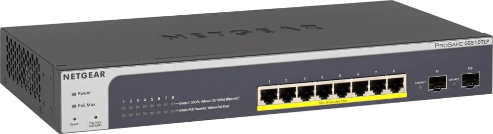 NETGEAR GS510TLP-100EUS Strmforsyning-switch 8 porte PoE-funktion