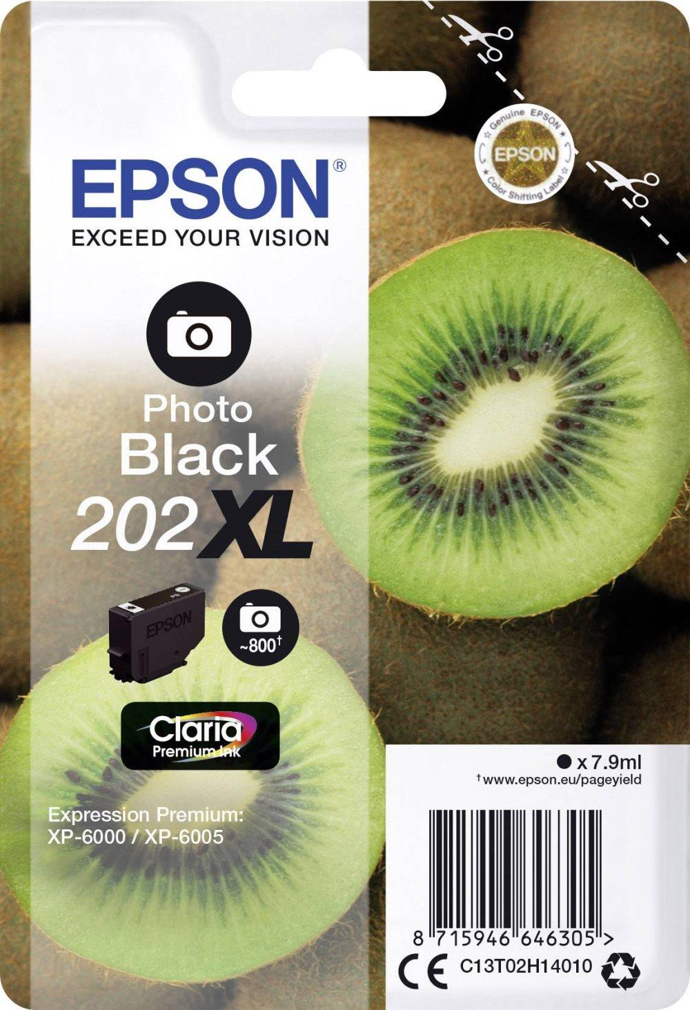 Epson Blæk T02H14, 202XL Original Fotosort C13T02H14010