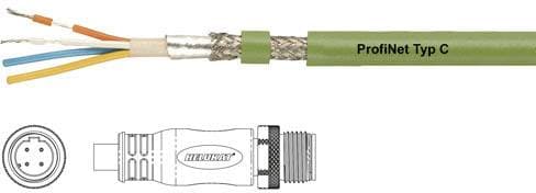 Helukabel 806482 Sensor-, aktuator-stik, M12 Stik, lige 1.00 m Pol-tal (RJ): 4 1 stk