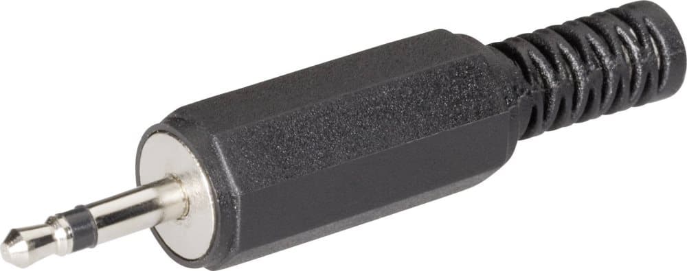TRU COMPONENTS Jack-stik 2,5 mm Stik, lige Poltal: 2 Mono Sort 100 stk