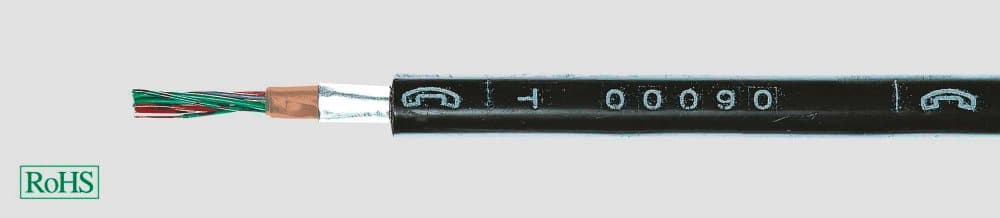 Helukabel 34007-100 Telefonkabel A-2YF(L)2Y 2 x 2 x 0.60 mm Sort 100 m