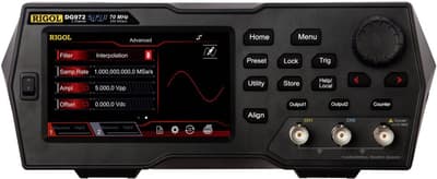 Rigol DG972 Funktionsgenerator netdrevet 70 MHz (max) 2-kanals Arbitrær , Trekant , Puls, Firkant , Sinus , Lorentzkurve , Stj