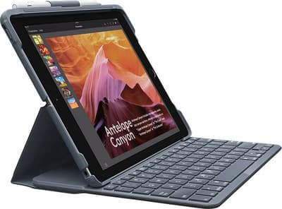 Logitech Slim Folio Tablet tastatur med Book Cover Passer til mærkerne (tablet): Apple iPad 9.7 (marts 2017), iPad 9.7 (marts 2018)