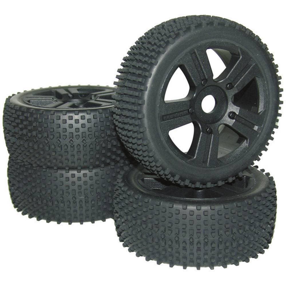 Komplette hjul 1:8 Reely Buggy Spike 5 eger Sort 4 stk