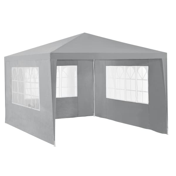[casa.pro]® Havepavillon - Partytelt - foldelig - vandtæt - 400x300x255cm - mørkegrå