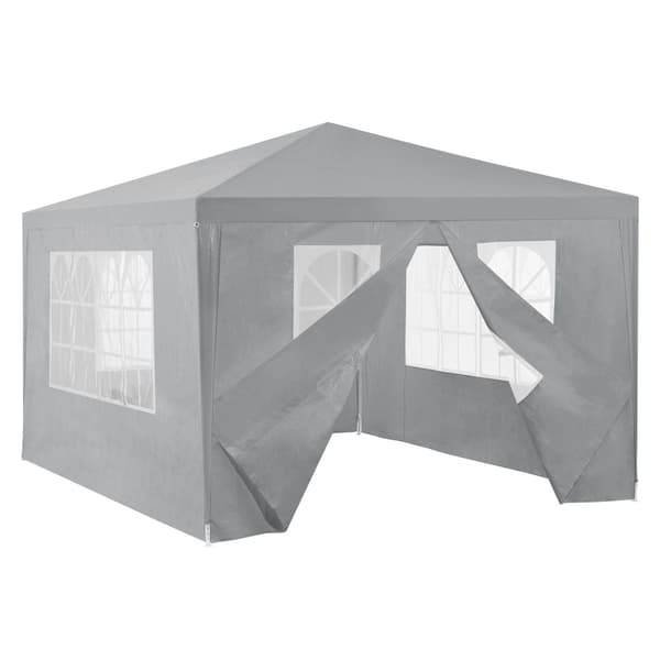 [casa.pro]® Havepavillon - Partytelt - foldelig - vandtæt - 400x300x255cm - mørkegrå