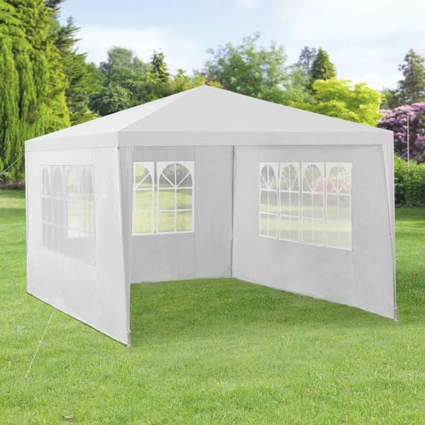 [casa.pro]® Trädgårdspaviljong-Partytält-400x300x255cm-hopfällbar-vit-vattentät