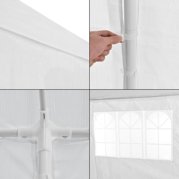 [casa.pro]® Trädgårdspaviljong-Partytält-400x300x255cm-hopfällbar-vit-vattentät
