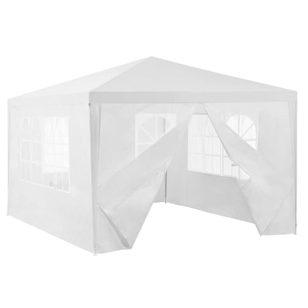 [casa.pro]® Havepavillon - Partytelt - foldelig - vandtæt - 400x300x255cm - hvid