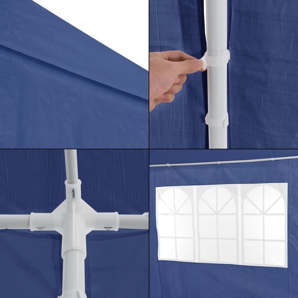 [casa.pro]® Trädgårdspaviljong-Partytält-400x300x255cm-hopfällbar-mörkblå-vattentät