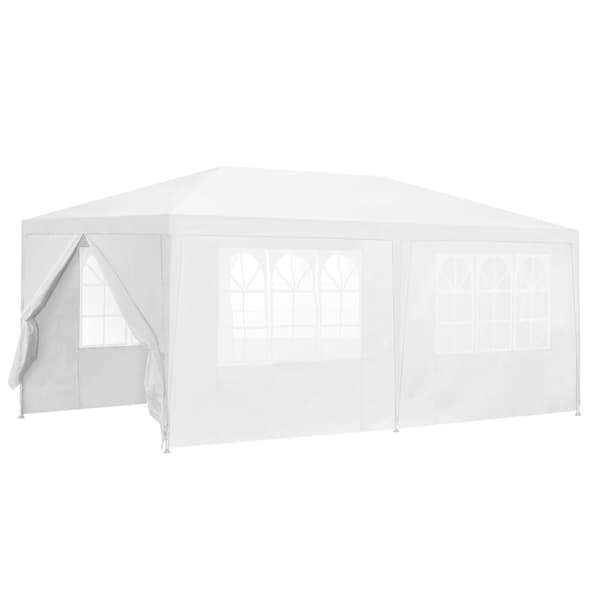 [casa.pro]® Havepavillon - Partytelt - foldelig - vandtæt - 600x300x255cm - hvid