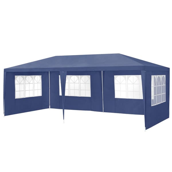 [casa.pro]® Havepavillon - Partytelt - foldelig - vandtæt - 600x300x255cm - mørkeblå