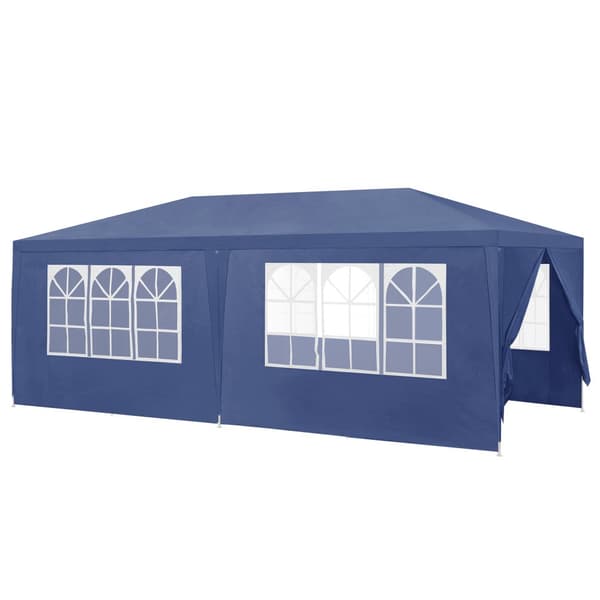 [casa.pro]® Trädgårdspaviljong-Partytält-600x300x255cm-hopfällbar-mörkblå-vattentät