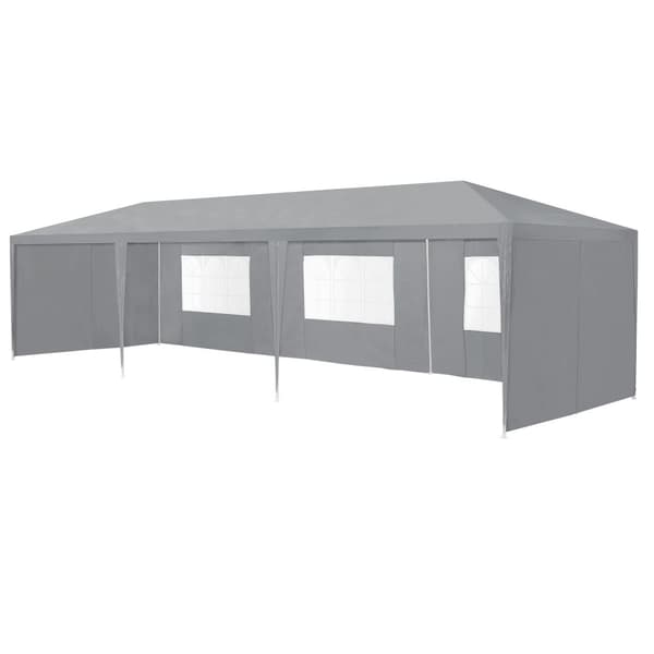 [casa.pro]® Trädgårdspaviljong-Partytält-900x300x255cm-hopfällbar-mörkgrå-vattentät