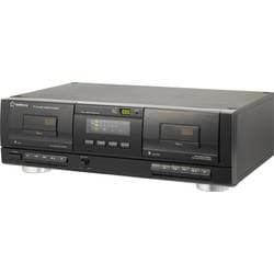 Tape Deck Renkforce TP-1010USB Sort Dobbelt-kassettebåndoptager, USB til digitalisering