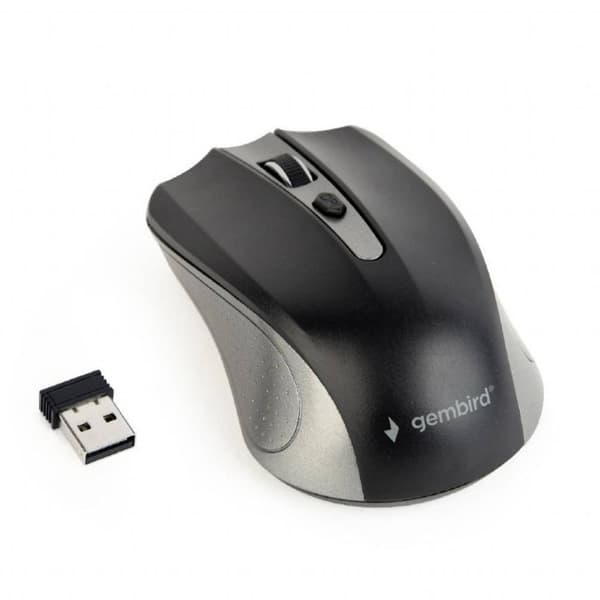 Gembird MUSW-4B-04-GB WiFi mus Trådlös Optisk Grå, Svart 4 Knappar 1600 dpi Svart, Grå