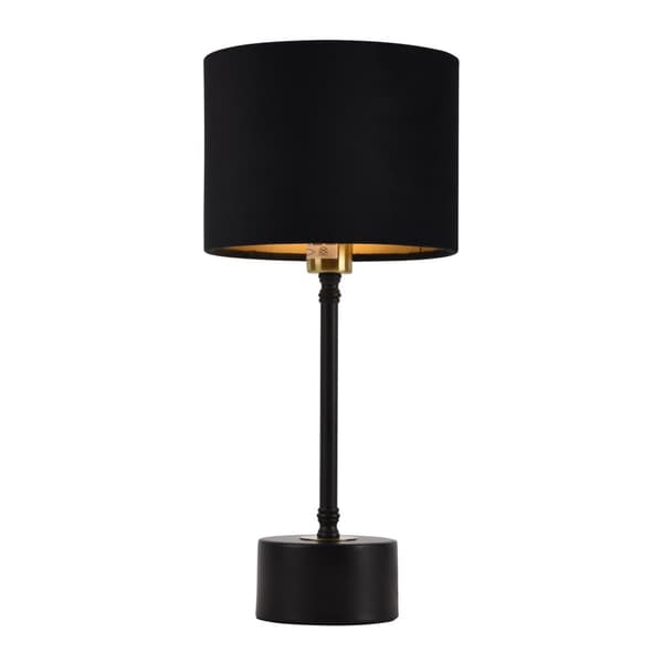 [lux.pro]® Bordlampe Deventer - 1xE14, max40W - 39x18cm - kobber / sort - metal / flannel