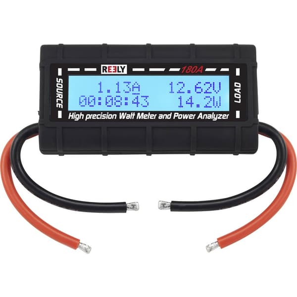 Reely 180 A Wattmeter och poweranalyzer Instickssystem: Öppna kabeländar