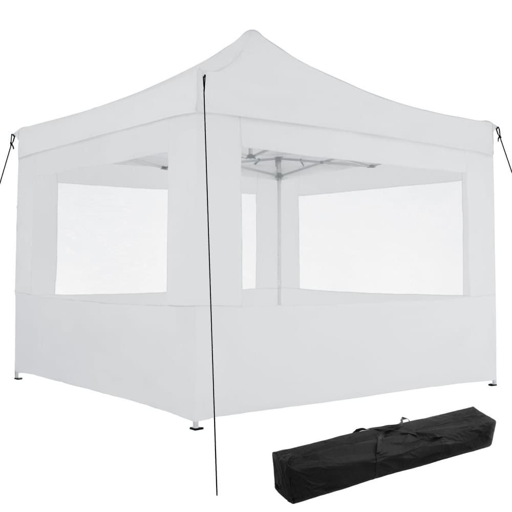 Easy up pavillon Olivia 3x3 m med 4 sidestykker - hvid