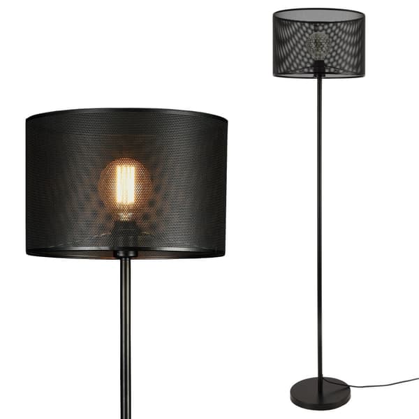 [lux.pro]® Golvlampa Arensburg-1xE27,max.60W-153xØ35 cm-metall-svart