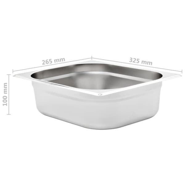 vidaXL gastronorm beholder 4 stk. GN 1/2 100 mm rustfrit stål