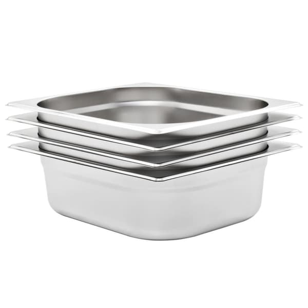 vidaXL gastronorm beholder 4 stk. GN 1/2 100 mm rustfrit stål