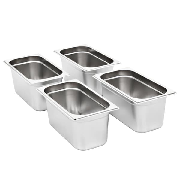 vidaXL Gastronormbeholdere 4 stk GN 1/3 150 mm rustfritt stål
