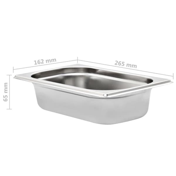 vidaXL Gastronormbeholdere 8 stk GN 1/4 65 mm rustfritt stål