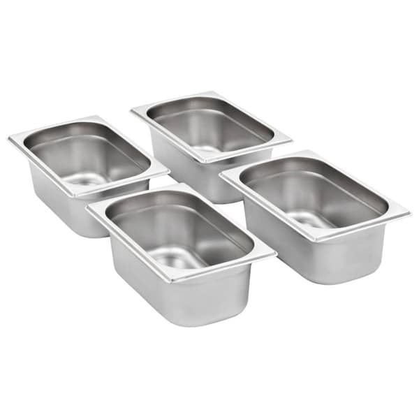 vidaXL gastronorm beholder 8 stk. GN 1/4 100 mm rustfrit stål