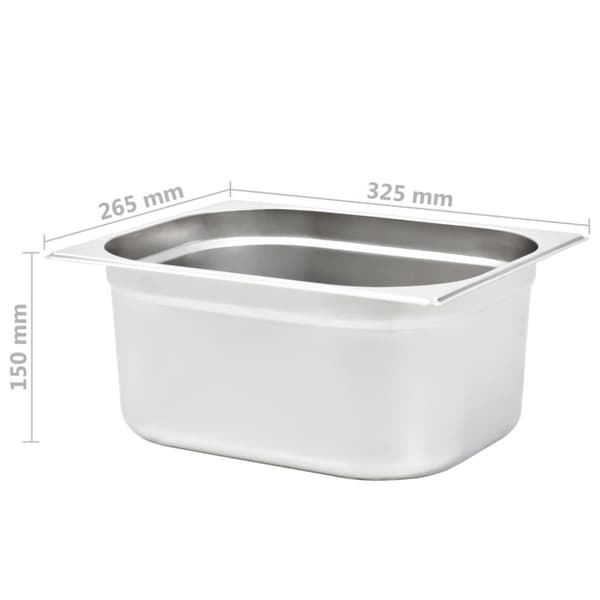 vidaXL gastronorm beholder 2 stk. GN 1/2 150 mm rustfrit stål