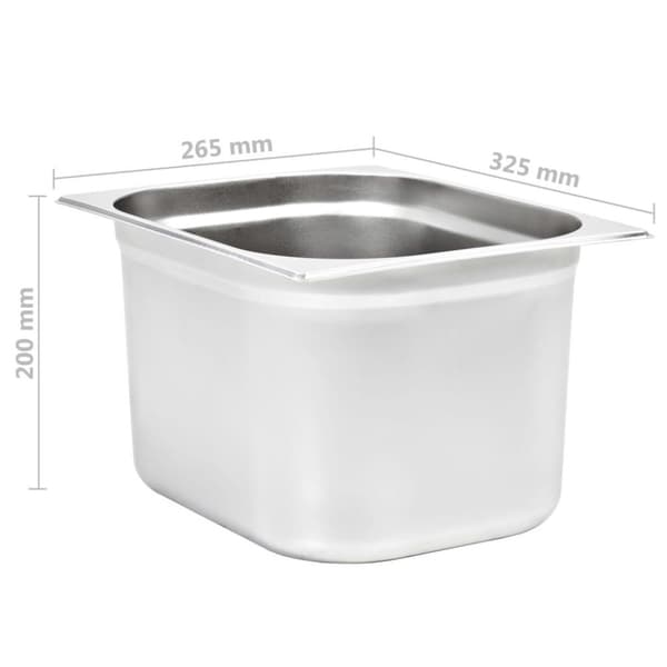 vidaXL gastronorm beholder 2 stk. GN 1/2 200 mm rustfrit stål