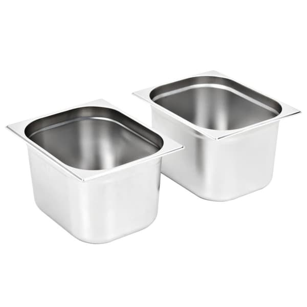 vidaXL gastronorm beholder 2 stk. GN 1/2 200 mm rustfrit stål
