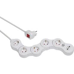 Brennenstuhl 1155350210 Stikdåse med afbryder Schuko 5x Hvid Stik med jordkontakt 1 stk