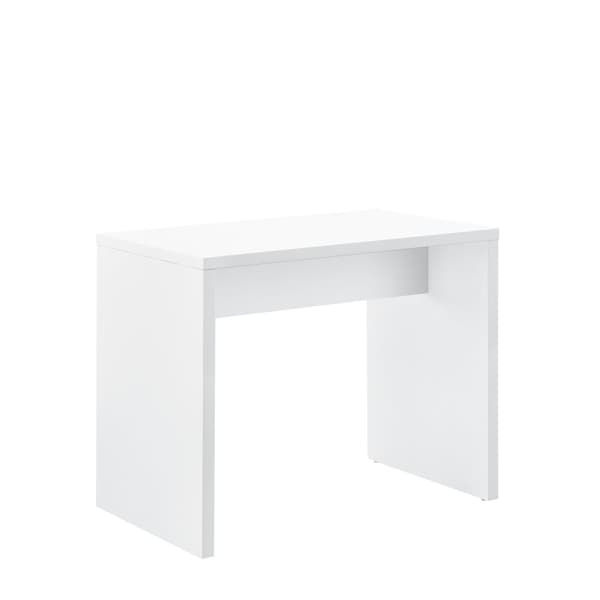 [en.casa]® Toiletbord / sminkebord med spejl og stol - 141x75x39,7cm - hvid