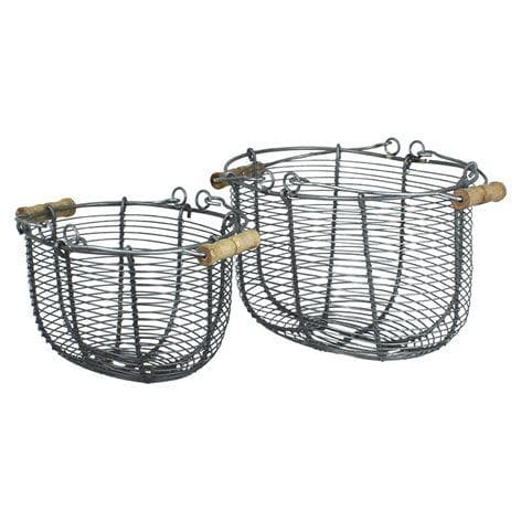 Trådkorg Oval Zink Stor