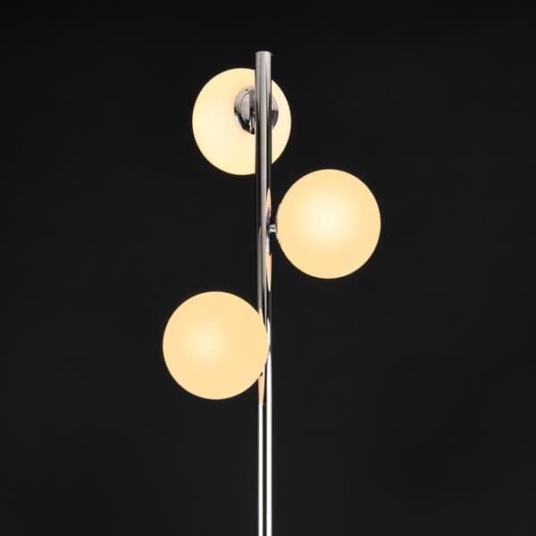 [lux.pro]® Gulvlampe Gent - 230V - 3xE14 - max40W - metal / glas - krom - hvid - 154cm